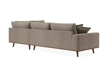 Copenhagen Premium 4-personers Højrevendt L-formet Dyb Chaiselongsofa i Chenille - Brun - Møbler - Sofaer - Sofaer med sjeselong - 4 seters sofa med divan