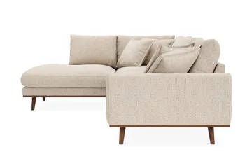 Copenhagen Premium 4-personers Venstrevendt L-formet Dyb Chaiselongsofa i Chenille - Beige - Møbler - Sofaer - Sofaer med sjeselong - 4 seters sofa med divan