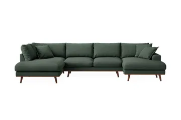 Copenhagen Premium 5-personers Venstrevendt U-formet Dyb Sofa med Divan og Chaiselong i Stoff