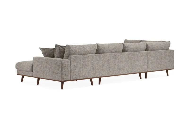 Copenhagen Premium 5-personers Venstrevendt U-formet Dyb Sofa med Divan og Chaiselong i Chenille - Grå - Møbler - Sofaer - U-sofa