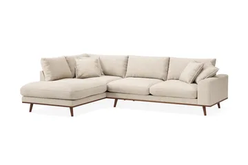 Copenhagen Premium 4-personers Venstrevendt L-formet Dyb Chaiselongsofa i Chenille - Beige - Møbler - Sofaer - Sofaer med sjeselong - 4 seters sofa med divan