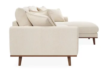 Copenhagen Premium 4-personers Højrevendt L-formet Dyb Divansofa i Chenille - Lys beige - Møbler - Sofaer - Sofaer med sjeselong - 4 seters sofa med divan