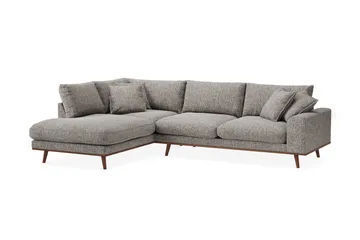 Copenhagen Premium 4-personers Venstrevendt L-formet Dyb Chaiselongsofa i Chenille - Grå - Møbler - Sofaer - Sofaer med sjeselong - 4 seters sofa med divan