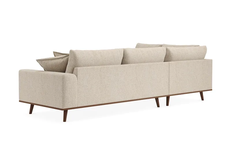 Copenhagen Premium 4-personers Venstrevendt L-formet Dyb Chaiselongsofa i Chenille - Beige - Møbler - Sofaer - Sofaer med sjeselong - 4 seters sofa med divan