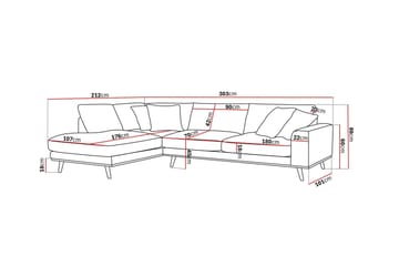 Copenhagen Premium 4-personers Venstrevendt L-formet Dyb Chaiselongsofa i Stof - Lys beige - Møbler - Sofaer - Sofaer med sjeselong - 4 seters sofa med divan