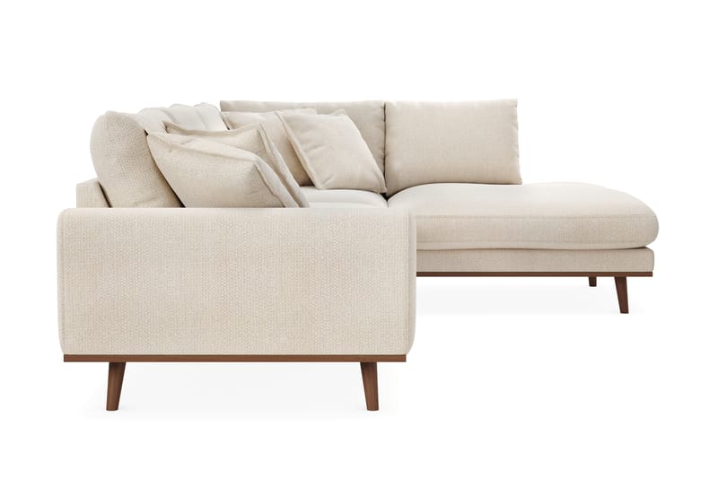Copenhagen Premium 4-personers Højrevendt L-formet Dyb Chaiselongsofa i Chenille - Lys beige - Møbler - Sofaer - Sofaer med sjeselong - 4 seters sofa med divan