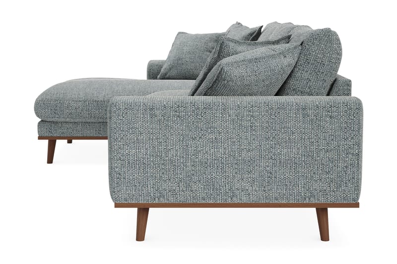 Copenhagen Premium 4-personers Venstrevendt L-formet Dyb Divansofa i Chenille - Grå/blå - Møbler - Sofaer - Sofaer med sjeselong - 4 seters sofa med divan