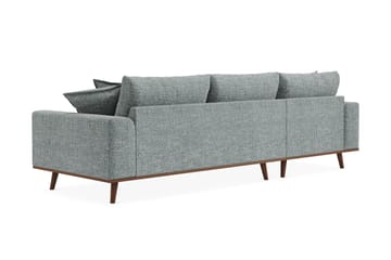 Copenhagen Premium 4-personers Venstrevendt L-formet Dyb Divansofa i Chenille - Grå/blå - Møbler - Sofaer - Sofaer med sjeselong - 4 seters sofa med divan