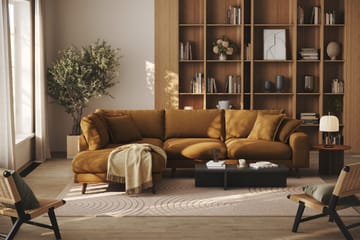 Copenhagen Premium 4-personers Venstrevendt L-formet Dyb Chaiselongsofa i Stof - Sennepsgul - Møbler - Sofaer - Sofaer med sjeselong - 4 seters sofa med divan