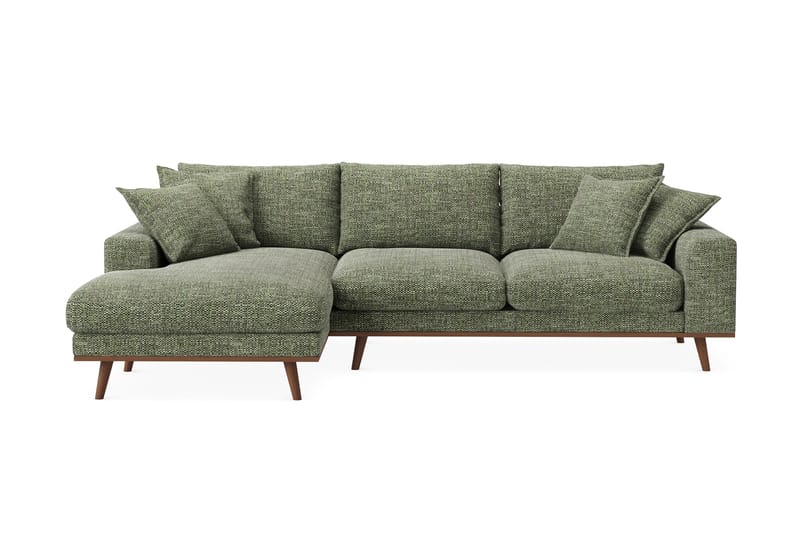 Copenhagen Premium 4-personers Venstrevendt L-formet Dyb Divansofa i Chenille - Grøn - Møbler - Sofaer - Sofaer med sjeselong - 4 seters sofa med divan