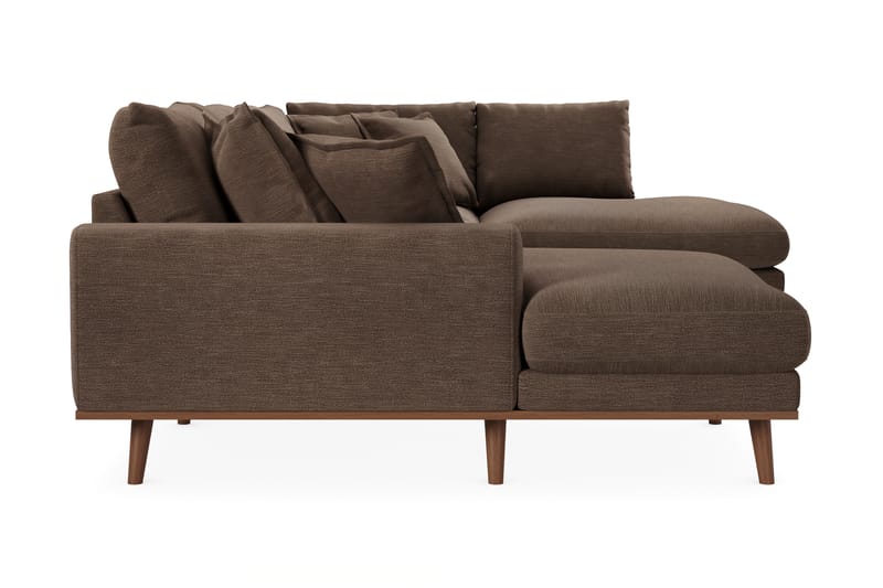 Copenhagen Premium 5-personers Venstrevendt U-formet Dyb Sofa med Divan og Chaiselong i Stof - Brun - Møbler - Sofaer - U-sofa