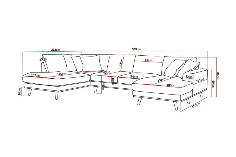 Copenhagen Premium 5-personers Venstrevendt U-formet Dyb Sofa med Divan og Chaiselong i Bouclé - Lys beige - Møbler - Sofaer - U-sofa