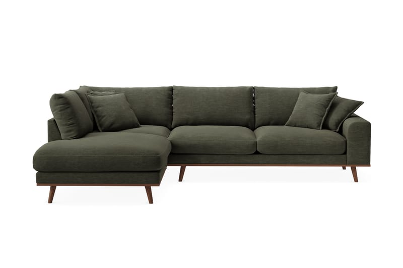 Copenhagen Premium 4-personers Venstrevendt L-formet Dyb Chaiselongsofa i Stof - Grøn - Møbler - Sofaer - Sofaer med sjeselong - 4 seters sofa med divan