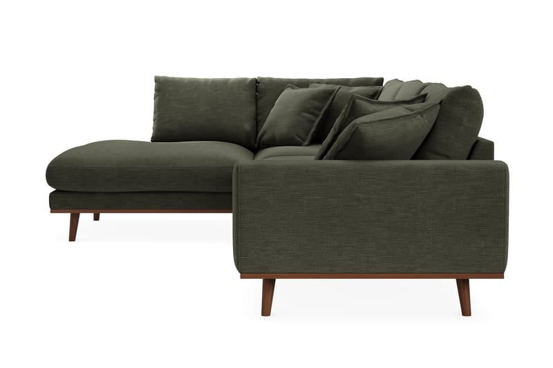 Copenhagen Premium 4-personers Venstrevendt L-formet Dyb Chaiselongsofa i Stof - Grøn - Møbler - Sofaer - Sofaer med sjeselong - 4 seters sofa med divan