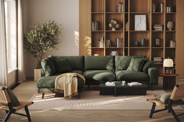Copenhagen Premium 4-personers Venstrevendt L-formet Dyb Chaiselongsofa i Stof - Grøn - Møbler - Sofaer - Sofaer med sjeselong - 4 seters sofa med divan