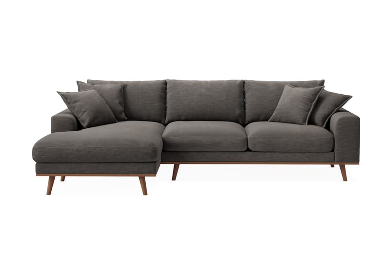 Copenhagen Premium 4-personers Venstrevendt L-formet Dyb Divansofa i Stof - Mørkegrå - Møbler - Sofaer - Sofaer med sjeselong - 4 seters sofa med divan