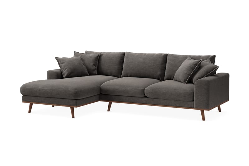 Copenhagen Premium 4-personers Venstrevendt L-formet Dyb Divansofa i Stof - Mørkegrå - Møbler - Sofaer - Sofaer med sjeselong - 4 seters sofa med divan