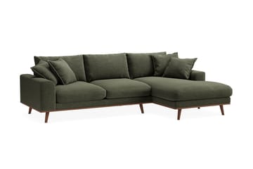 Copenhagen Premium 4-personers Højrevendt L-formet Dyb Divansofa i Stof - Grøn - Møbler - Sofaer - Sofaer med sjeselong - 4 seters sofa med divan
