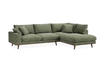 Copenhagen Premium 4-personers Højrevendt L-formet Dyb Chaiselongsofa i Chenille - Grøn - Møbler - Sofaer - Sofaer med sjeselong - 4 seters sofa med divan