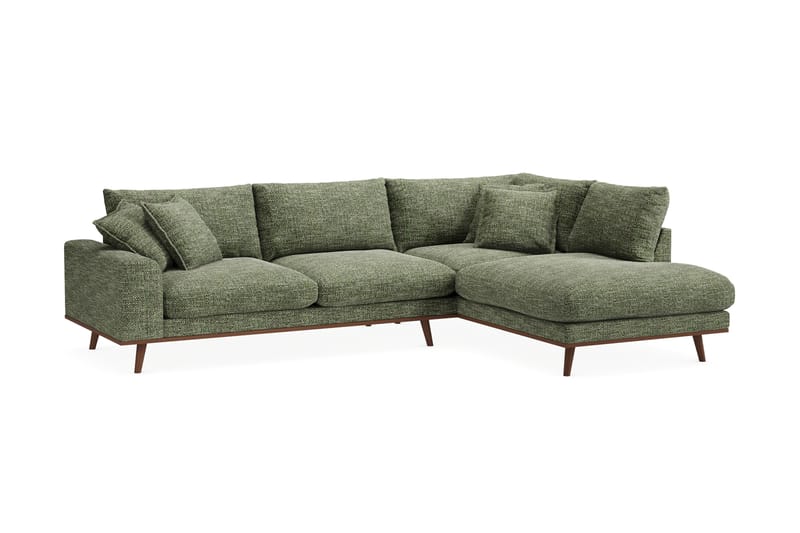 Copenhagen Premium 4-personers Højrevendt L-formet Dyb Chaiselongsofa i Chenille - Grøn - Møbler - Sofaer - Sofaer med sjeselong - 4 seters sofa med divan