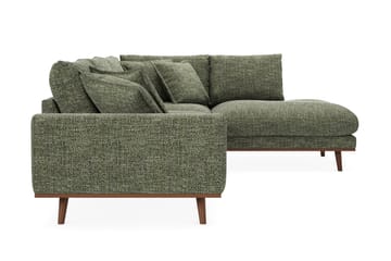 Copenhagen Premium 4-personers Højrevendt L-formet Dyb Chaiselongsofa i Chenille - Grøn - Møbler - Sofaer - Sofaer med sjeselong - 4 seters sofa med divan