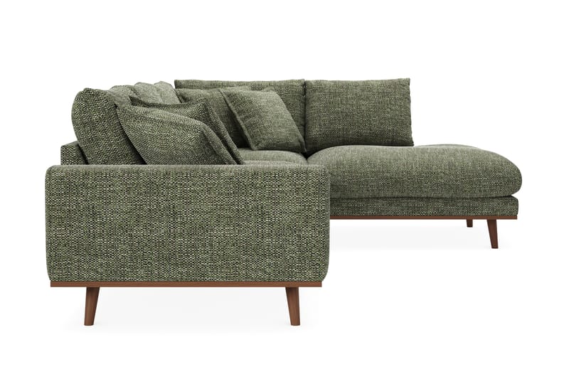 Copenhagen Premium 4-personers Højrevendt L-formet Dyb Chaiselongsofa i Chenille - Grøn - Møbler - Sofaer - Sofaer med sjeselong - 4 seters sofa med divan