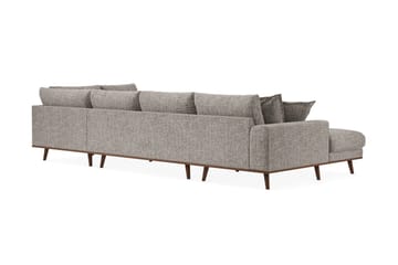 Copenhagen Premium 5-personers Højrevendt U-formet Dyb Sofa med Divan og Chaiselong i Chenille - Grå - Møbler - Sofaer - U-sofa