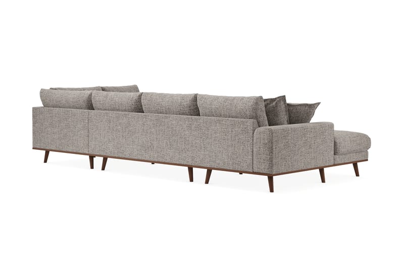 Copenhagen Premium 5-personers Højrevendt U-formet Dyb Sofa med Divan og Chaiselong i Chenille - Grå - Møbler - Sofaer - U-sofa