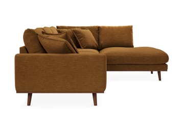 Copenhagen Premium 4-personers Højrevendt L-formet Dyb Chaiselongsofa i Stof - Sennepsgul - Møbler - Sofaer - Sofaer med sjeselong - 4 seters sofa med divan