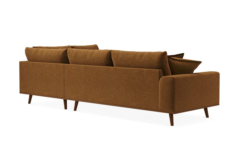 Copenhagen Premium 4-personers Højrevendt L-formet Dyb Chaiselongsofa i Stof - Sennepsgul - Møbler - Sofaer - Sofaer med sjeselong - 4 seters sofa med divan