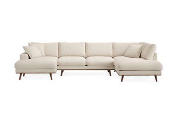 Copenhagen Premium 5-personers Venstrevendt U-formet Dyb Sofa med Divan og Chaiselong i Stof - Beige - Møbler - Sofaer - U-sofa