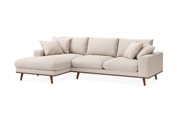 Copenhagen Premium 4-personers Venstrevendt L-formet Dyb Divansofa i Bouclé - Lys beige - Møbler - Sofaer - Sofaer med sjeselong - 4 seters sofa med divan