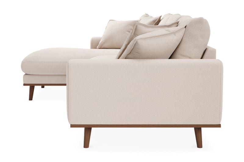Copenhagen Premium 4-personers Venstrevendt L-formet Dyb Divansofa i Bouclé - Lys beige - Møbler - Sofaer - Sofaer med sjeselong - 4 seters sofa med divan