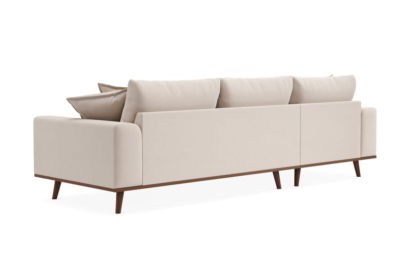 Copenhagen Premium 4-personers Venstrevendt L-formet Dyb Divansofa i Bouclé - Lys beige - Møbler - Sofaer - Sofaer med sjeselong - 4 seters sofa med divan