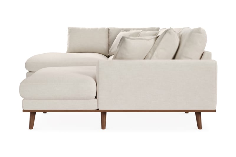 Copenhagen Premium 5-personers Højrevendt U-formet Dyb Sofa med Divan og Chaiselong i Stof - Lys beige - Møbler - Sofaer - U-sofa