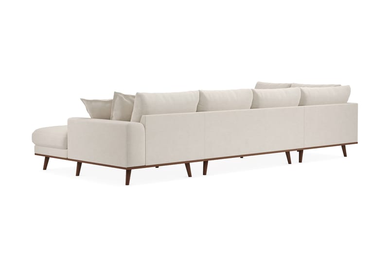 Copenhagen Premium 5-personers Højrevendt U-formet Dyb Sofa med Divan og Chaiselong i Stof - Lys beige - Møbler - Sofaer - U-sofa