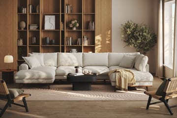 Copenhagen Premium 5-personers Højrevendt U-formet Dyb Sofa med Divan og Chaiselong i Stof - Lys beige - Møbler - Sofaer - U-sofa