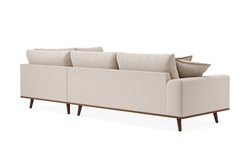 Copenhagen Premium 4-personers Højrevendt L-formet Dyb Chaiselongsofa i Bouclé - Lys beige - Møbler - Sofaer - Sofaer med sjeselong - 4 seters sofa med divan