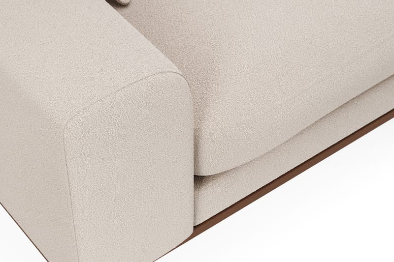 Copenhagen Premium 4-personers Højrevendt L-formet Dyb Chaiselongsofa i Bouclé - Lys beige - Møbler - Sofaer - Sofaer med sjeselong - 4 seters sofa med divan