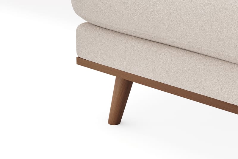 Copenhagen Premium 4-personers Højrevendt L-formet Dyb Chaiselongsofa i Bouclé - Lys beige - Møbler - Sofaer - Sofaer med sjeselong - 4 seters sofa med divan