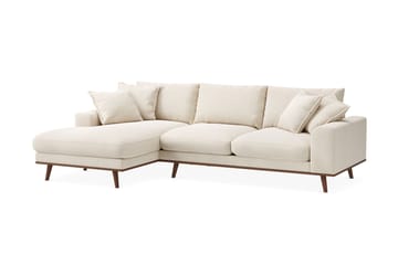 Copenhagen Premium 4-personers Venstrevendt L-formet Dyb Divansofa i Chenille - Lys beige - Møbler - Sofaer - Sofaer med sjeselong - 4 seters sofa med divan