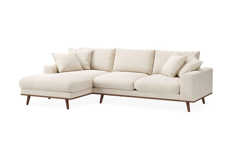 Copenhagen Premium 4-personers Venstrevendt L-formet Dyb Divansofa i Chenille - Lys beige - Møbler - Sofaer - Sofaer med sjeselong - 4 seters sofa med divan