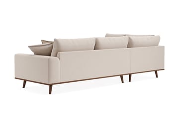 Copenhagen Premium 4-personers Venstrevendt L-formet Dyb Chaiselongsofa i Bouclé - Lys beige - Møbler - Sofaer - Sofaer med sjeselong - 4 seters sofa med divan