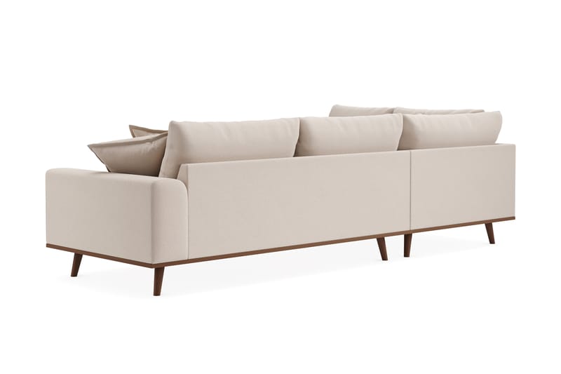 Copenhagen Premium 4-personers Venstrevendt L-formet Dyb Chaiselongsofa i Bouclé - Lys beige - Møbler - Sofaer - Sofaer med sjeselong - 4 seters sofa med divan