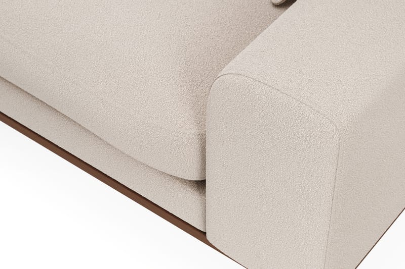 Copenhagen Premium 4-personers Venstrevendt L-formet Dyb Chaiselongsofa i Bouclé - Lys beige - Møbler - Sofaer - Sofaer med sjeselong - 4 seters sofa med divan