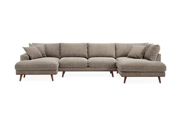 Copenhagen Premium 5-personers Højrevendt U-formet Dyb Sofa med Divan og Chaiselong i Chenille