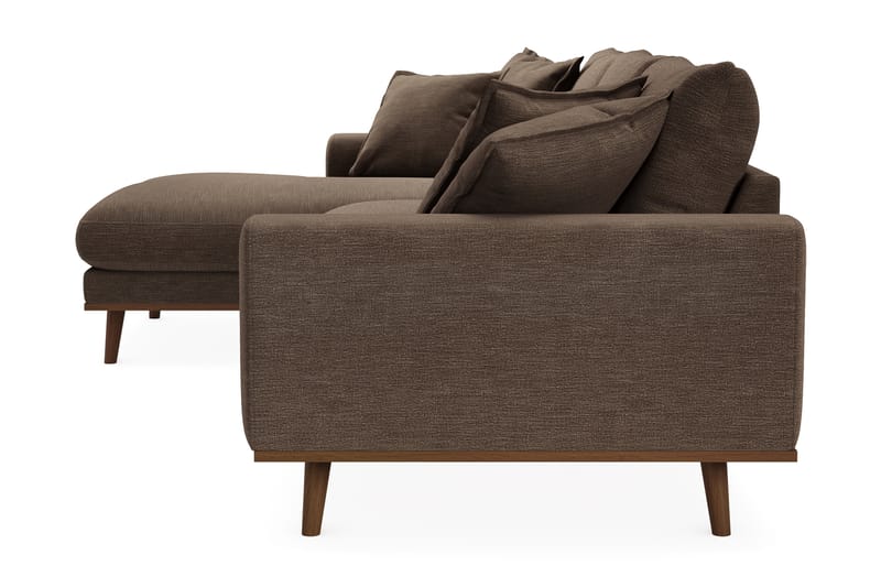 Copenhagen Premium 4-personers Venstrevendt L-formet Dyb Divansofa i Stof - Brun - Møbler - Sofaer - Sofaer med sjeselong - 4 seters sofa med divan