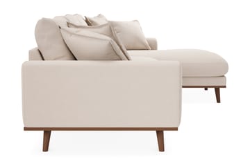 Copenhagen Premium 4-personers Højrevendt L-formet Dyb Divansofa i Bouclé - Lys beige - Møbler - Sofaer - Sofaer med sjeselong - 4 seters sofa med divan