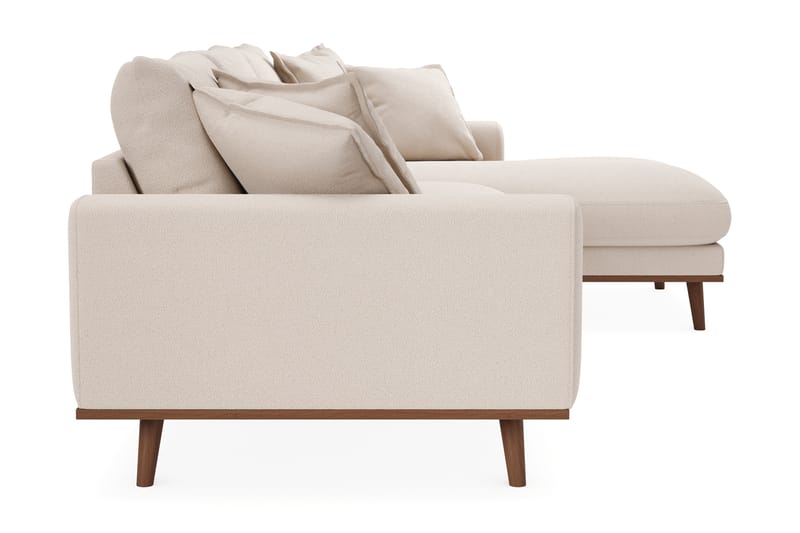 Copenhagen Premium 4-personers Højrevendt L-formet Dyb Divansofa i Bouclé - Lys beige - Møbler - Sofaer - Sofaer med sjeselong - 4 seters sofa med divan
