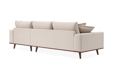 Copenhagen Premium 4-personers Højrevendt L-formet Dyb Divansofa i Bouclé - Lys beige - Møbler - Sofaer - Sofaer med sjeselong - 4 seters sofa med divan